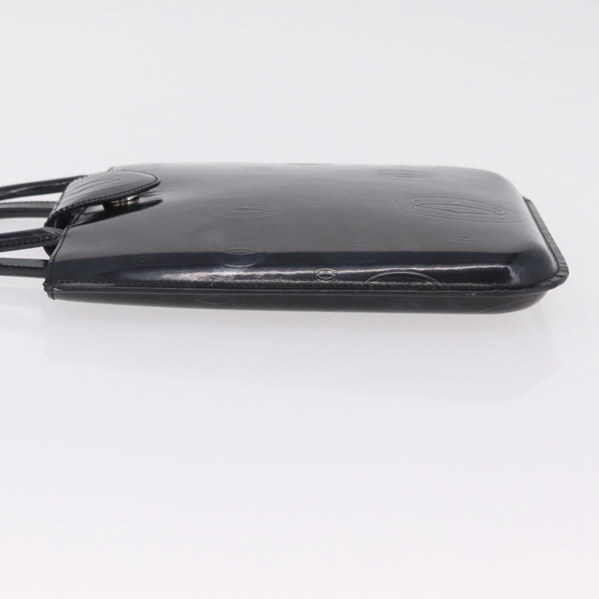 Cartier Hand Bag Patent Black Auth 207546V image 5