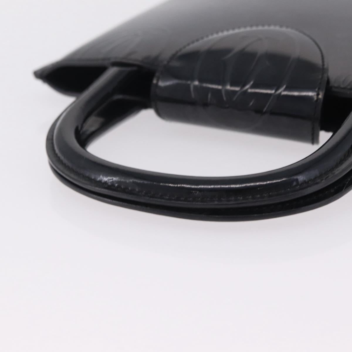 Cartier Hand Bag Patent Black Auth 207546V image 7