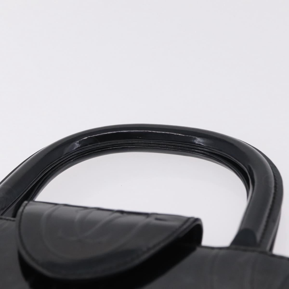 Cartier Hand Bag Patent Black Auth 207546V image 8