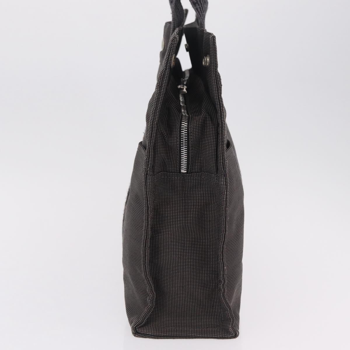 HERMES Her Line MM Hand Bag Canvas Gray Silver Auth 202502A image 5