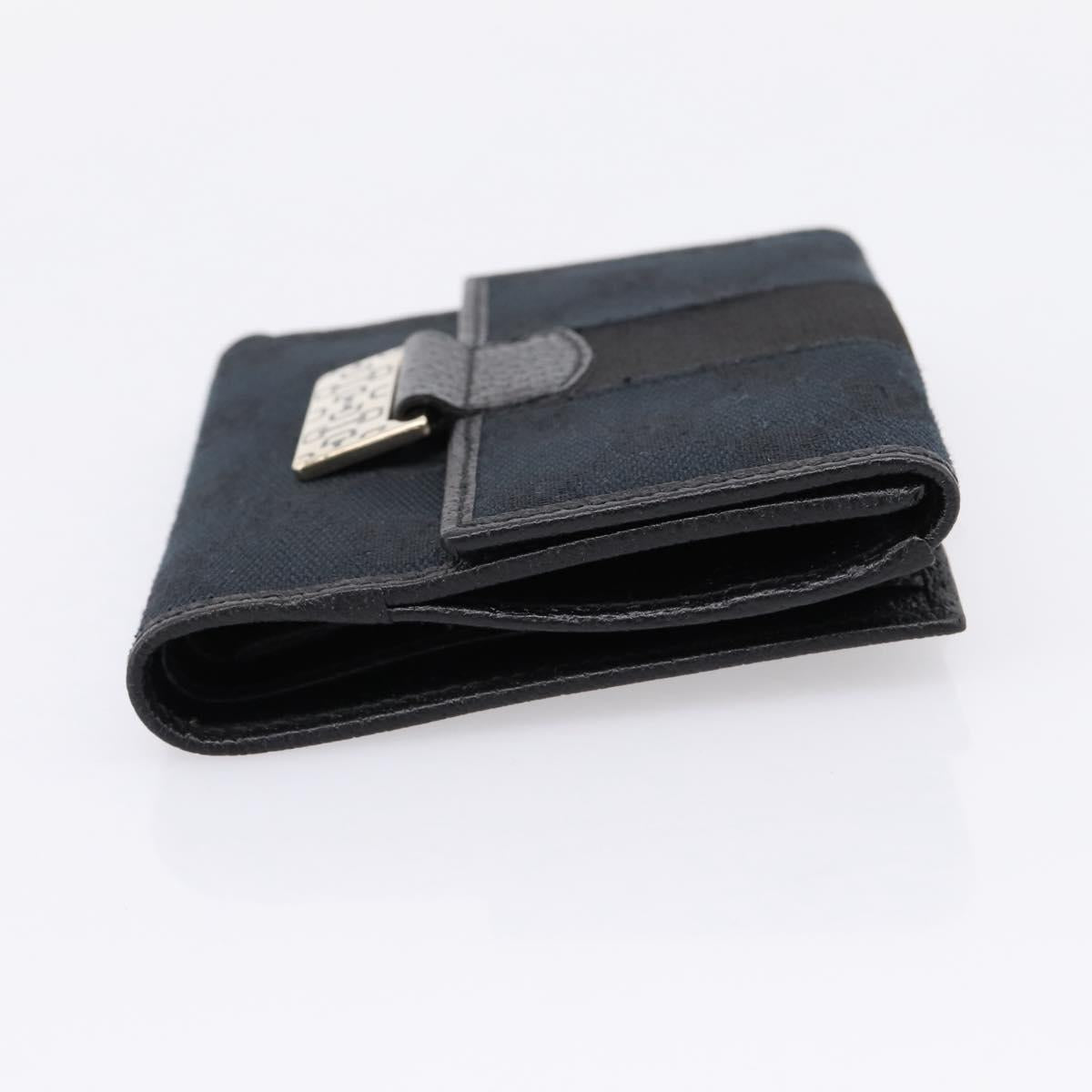 GUCCI GG Canvas Bifold Wallet Black Silver 146195 Auth 205241V image 4