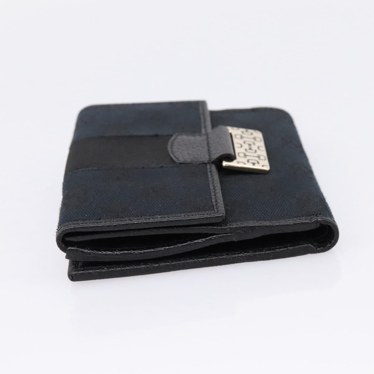 GUCCI GG Canvas Bifold Wallet Black Silver 146195 Auth 205241V image 5