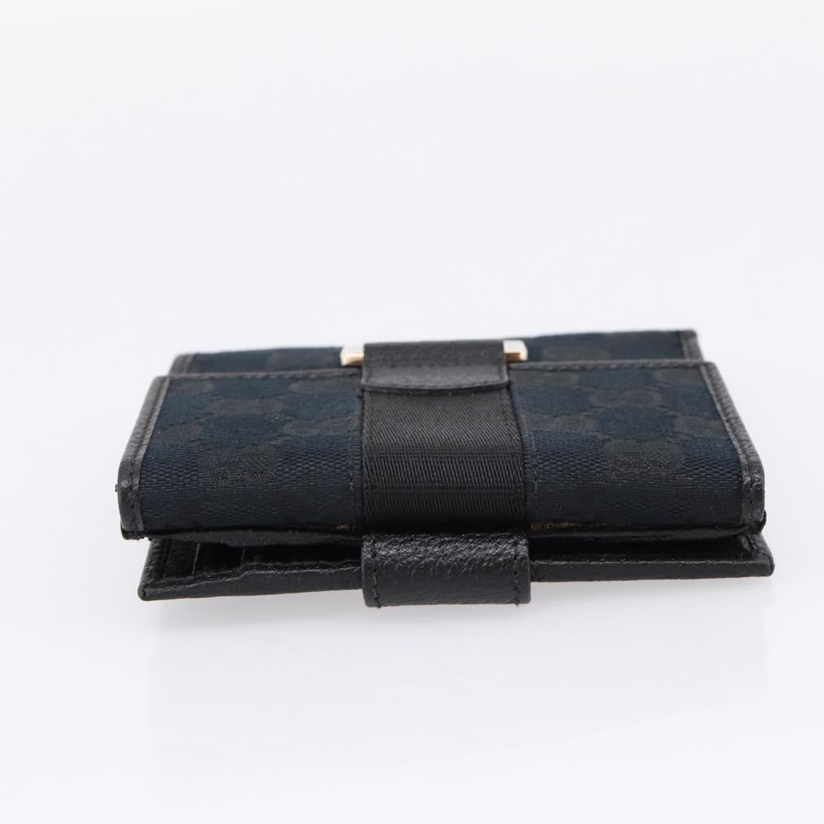 GUCCI GG Canvas Bifold Wallet Black Silver 146195 Auth 205241V image 6