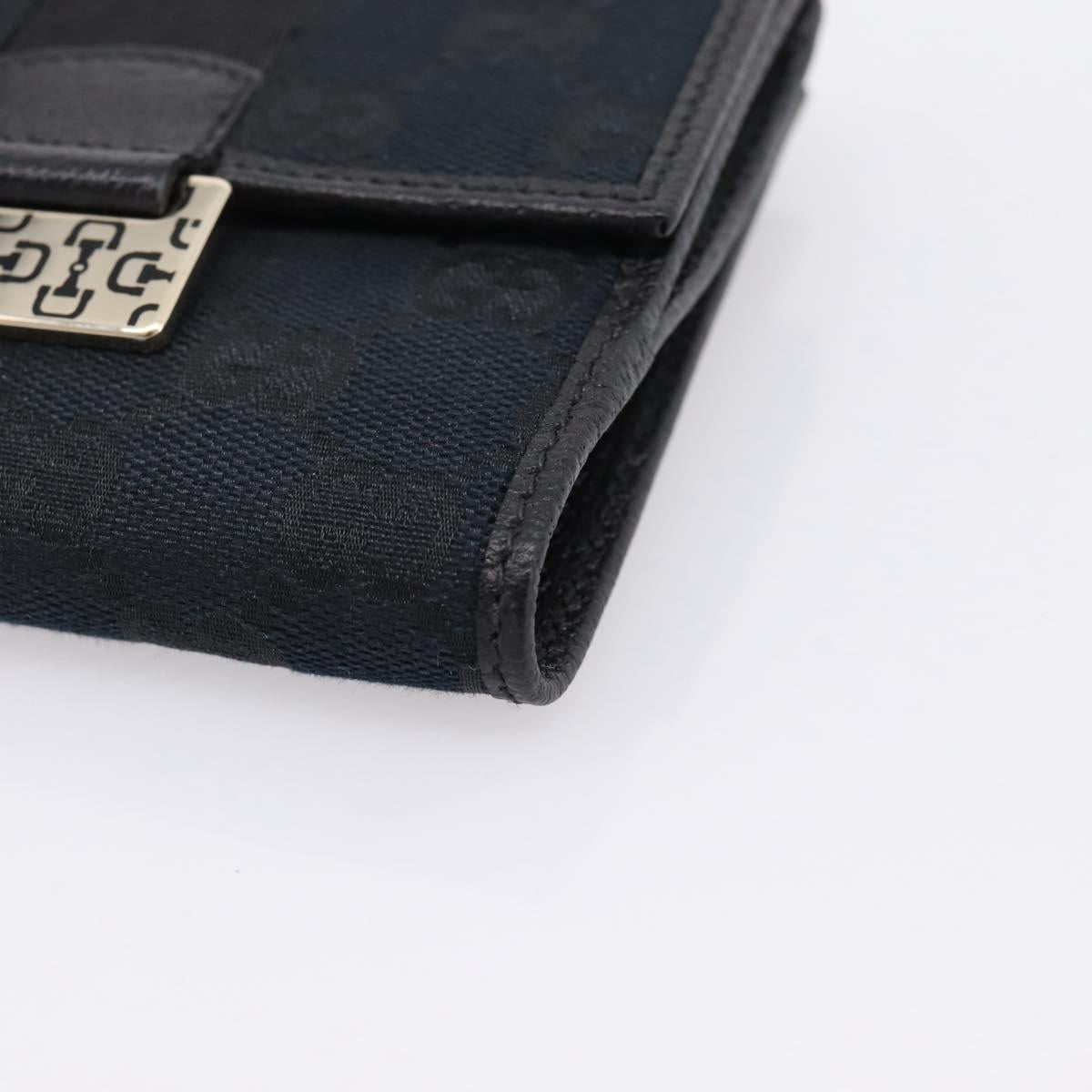 GUCCI GG Canvas Bifold Wallet Black Silver 146195 Auth 205241V image 8