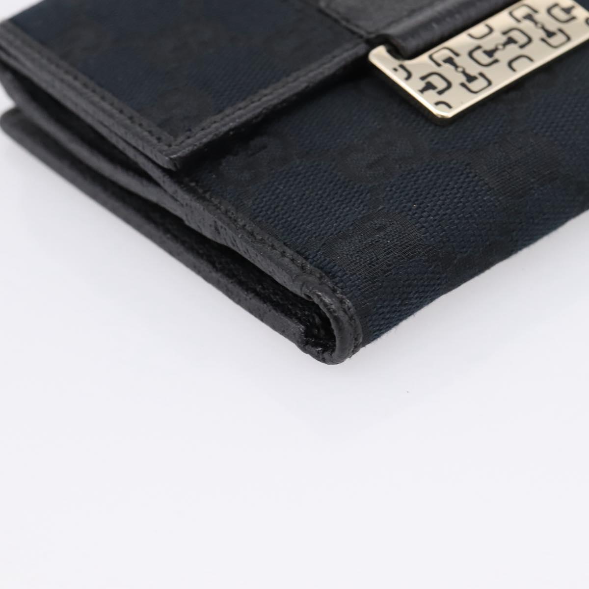 GUCCI GG Canvas Bifold Wallet Black Silver 146195 Auth 205241V image 9