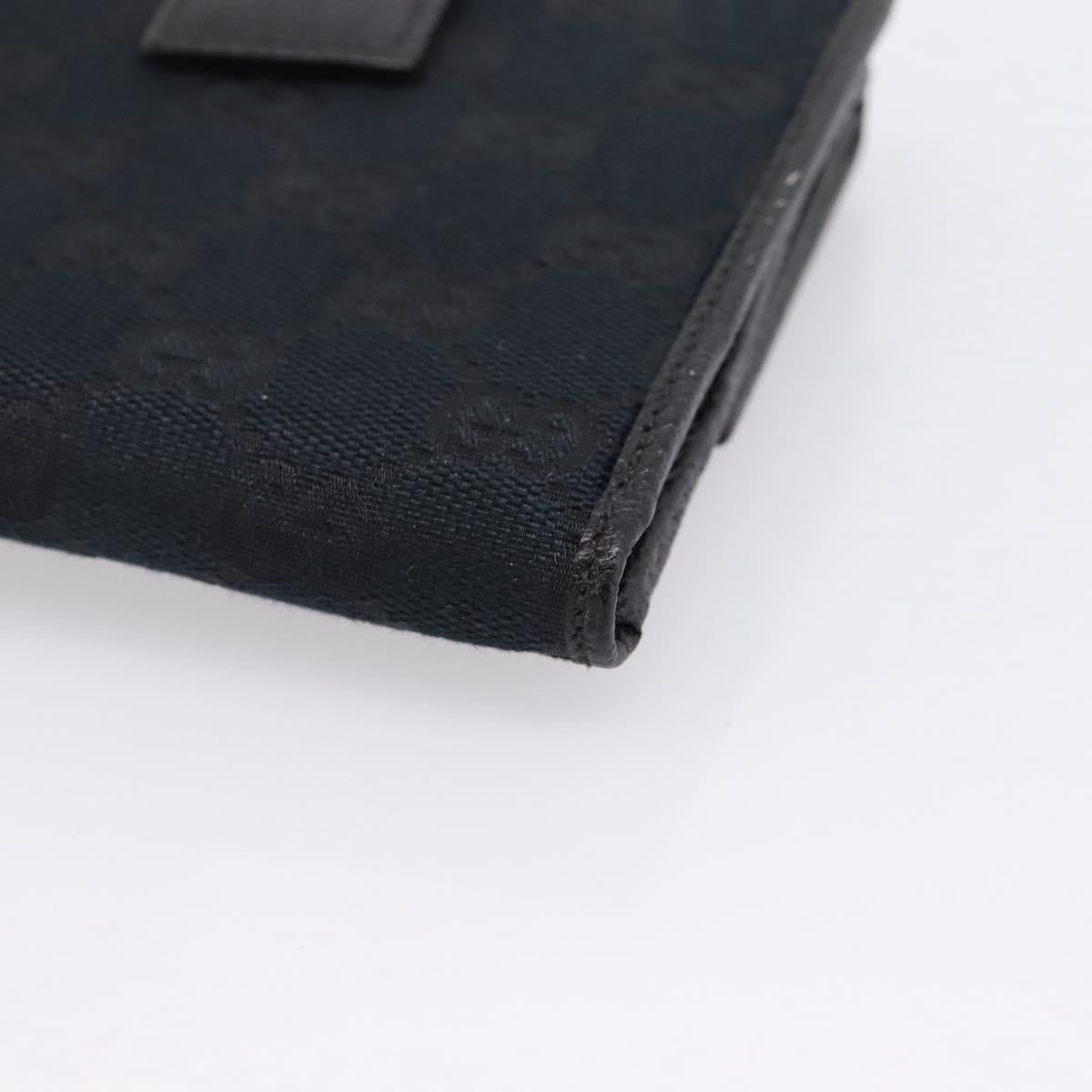 GUCCI GG Canvas Bifold Wallet Black Silver 146195 Auth 205241V image 10