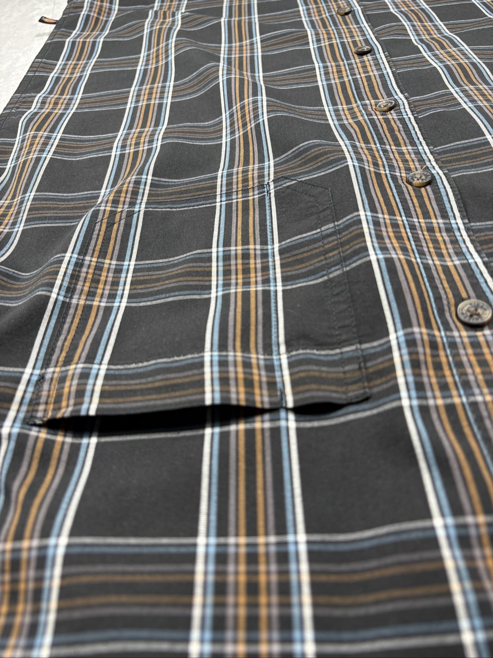 Dickies Men's Black Brown Blue Plaid Relaxed Fit Shirt Small image 6