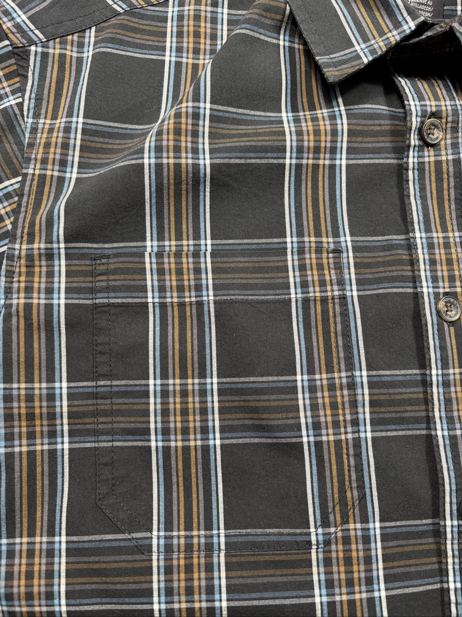 Dickies Men's Black Brown Blue Plaid Relaxed Fit Shirt Small image 8