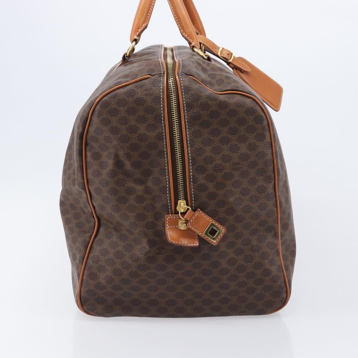 CELINE Macadam Boston Bag PVC Brown Gold Tone Auth gh2383A image 4