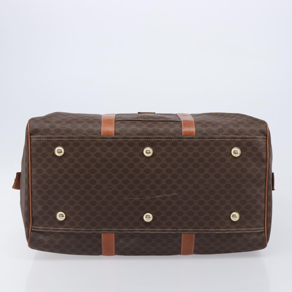 CELINE Macadam Boston Bag PVC Brown Gold Tone Auth gh2383A image 9