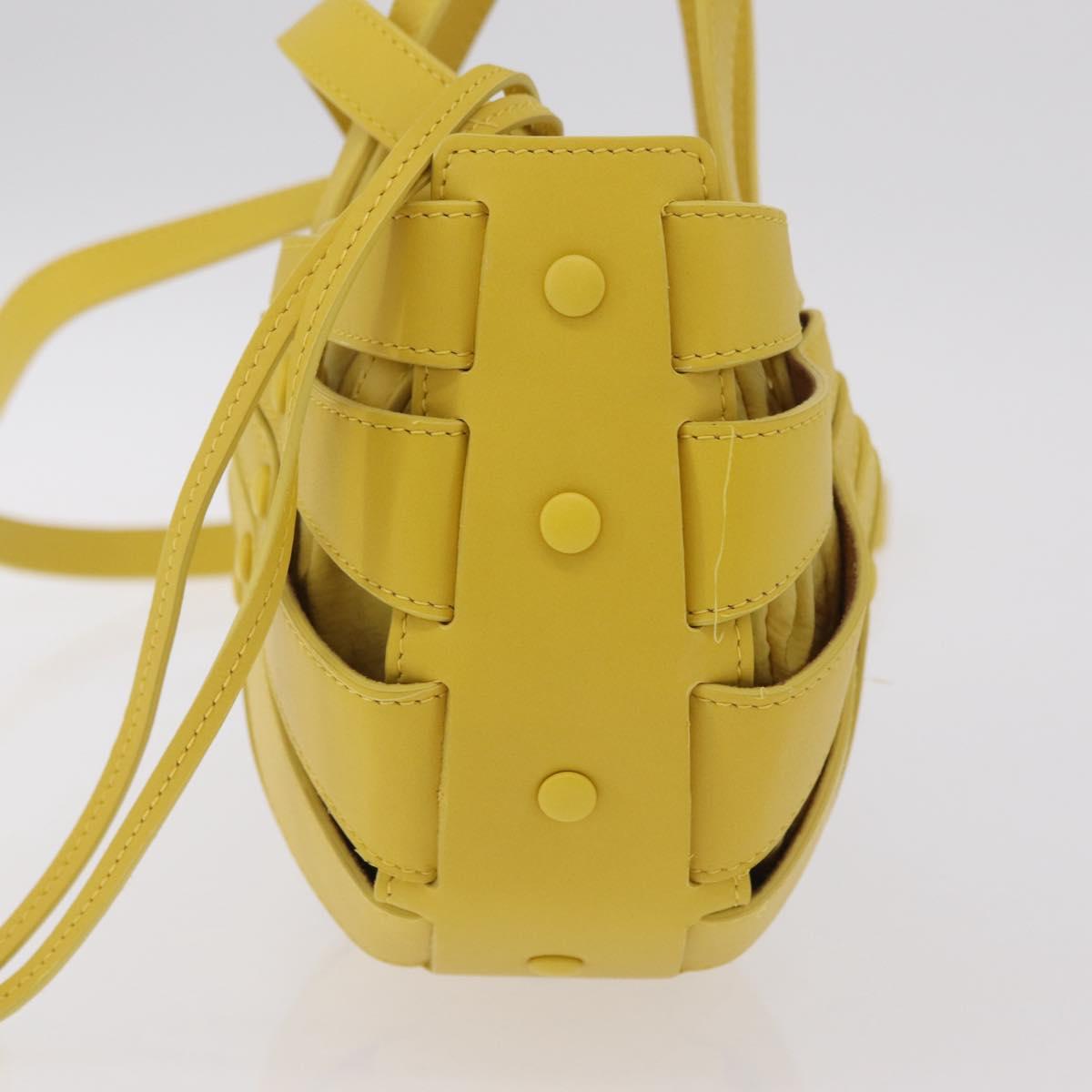 Bottega Veneta The Shell Hand Bag Leather 2way Yellow Auth 206926V image 4