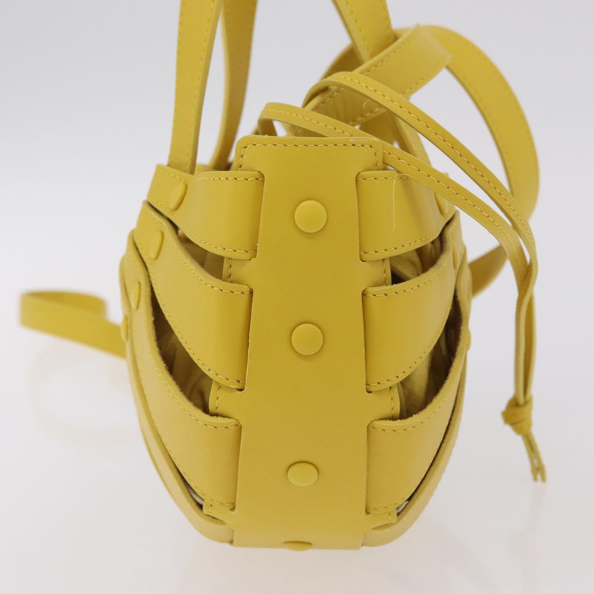 Bottega Veneta The Shell Hand Bag Leather 2way Yellow Auth 206926V image 5
