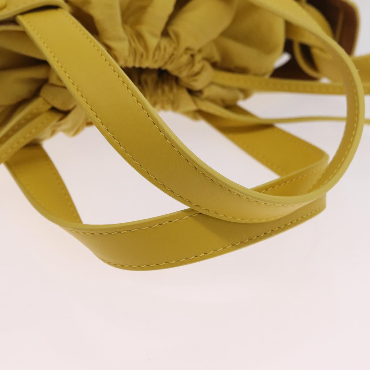 Bottega Veneta The Shell Hand Bag Leather 2way Yellow Auth 206926V image 7
