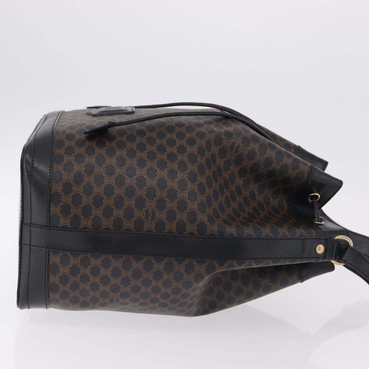 CELINE Macadam Canvas Shoulder Bag PVC Leather Black Gold Auth 206055 image 3