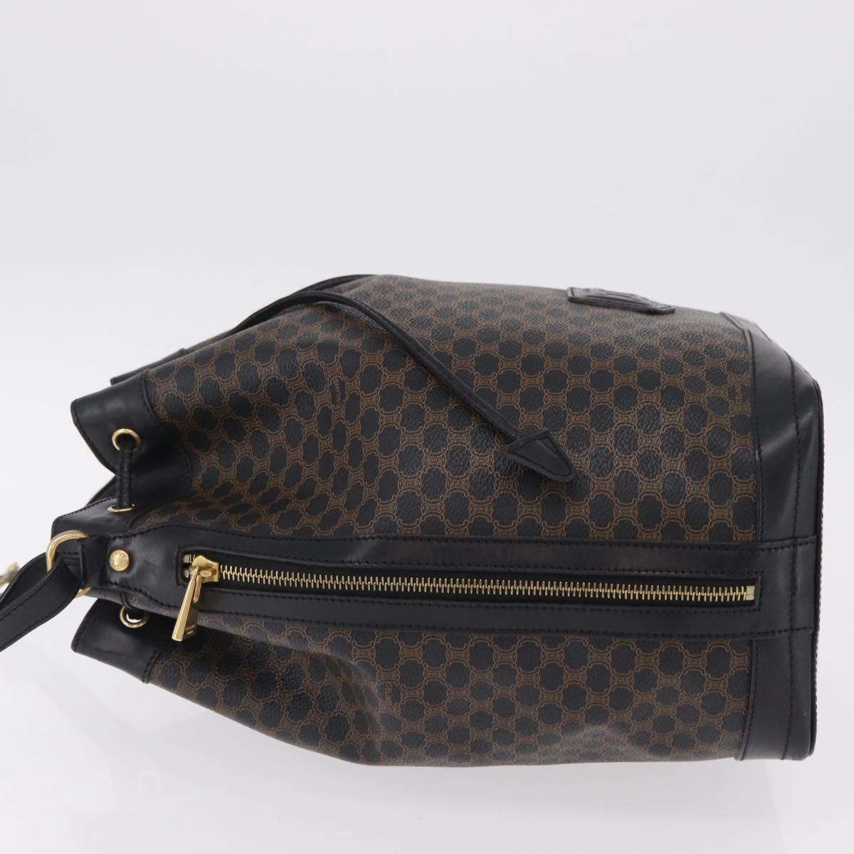 CELINE Macadam Canvas Shoulder Bag PVC Leather Black Gold Auth 206055 image 4