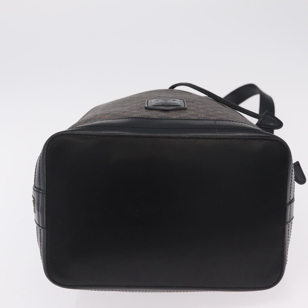 CELINE Macadam Canvas Shoulder Bag PVC Leather Black Gold Auth 206055 image 5