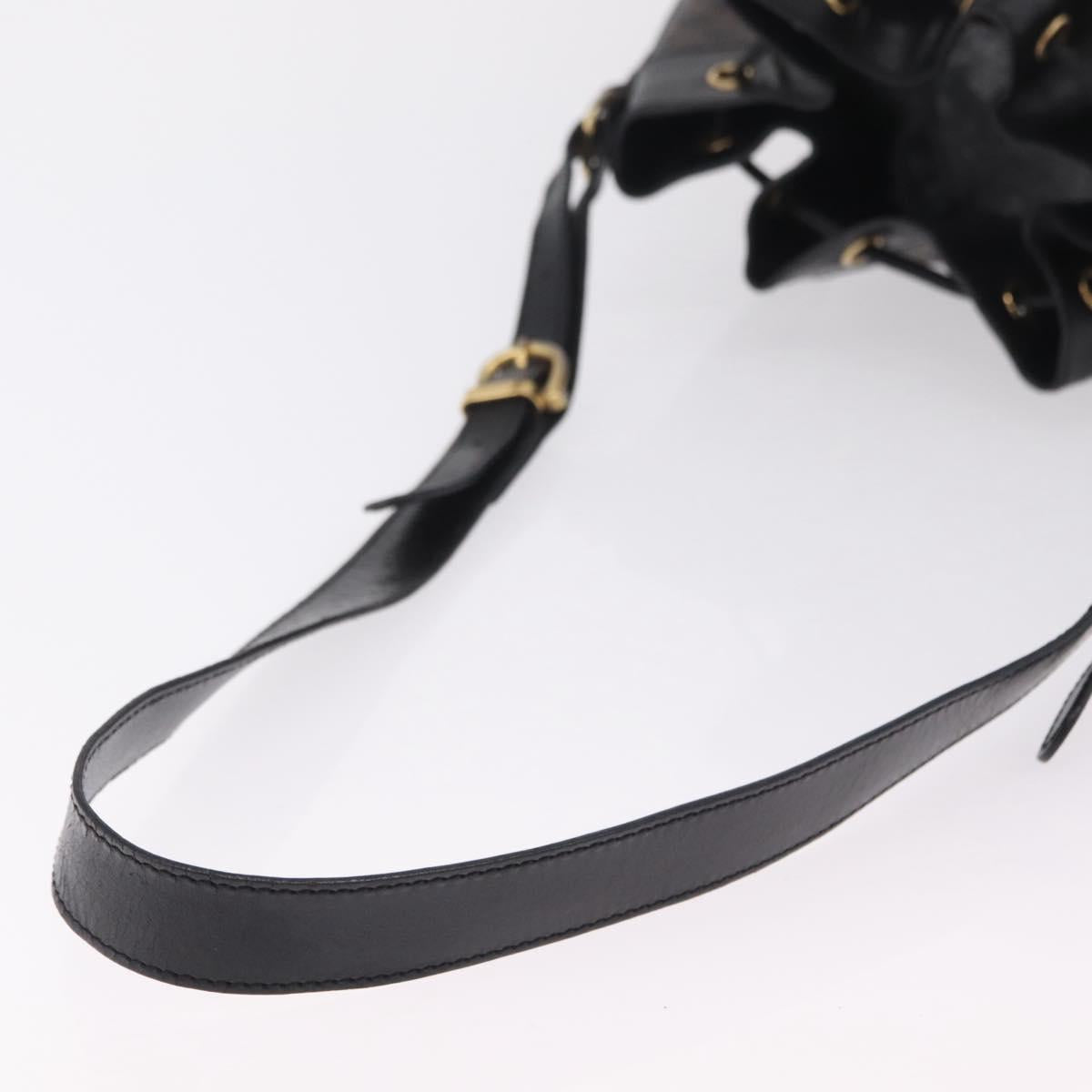 CELINE Macadam Canvas Shoulder Bag PVC Leather Black Gold Auth 206055 image 7