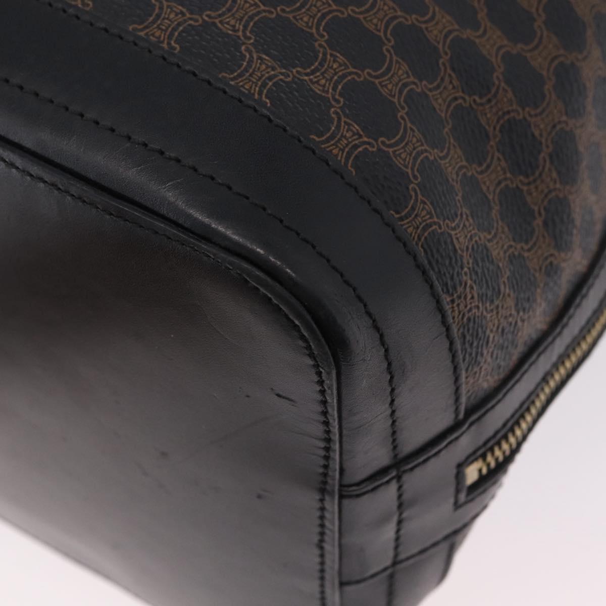 CELINE Macadam Canvas Shoulder Bag PVC Leather Black Gold Auth 206055 image 9