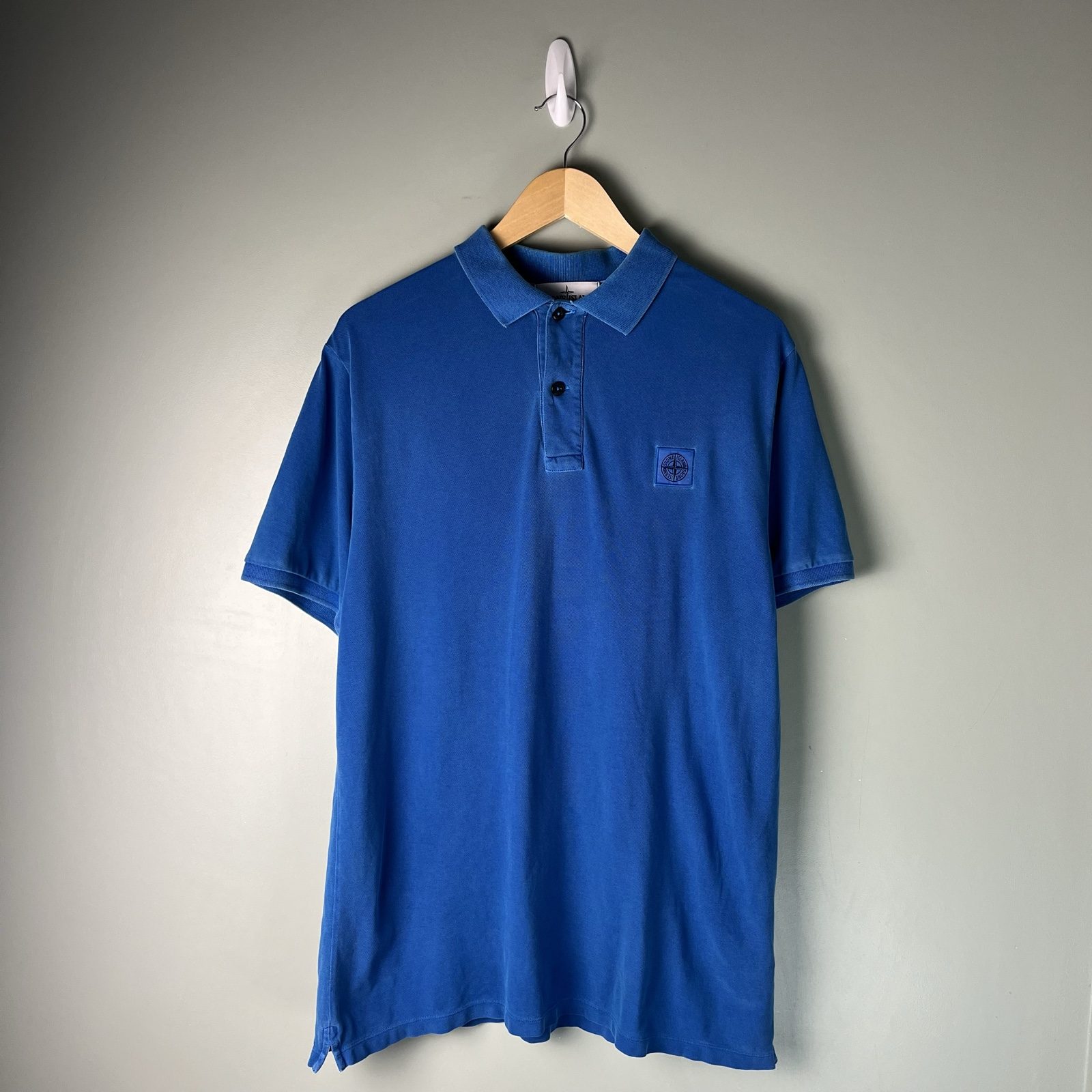 Stone Island Re-coulor style Blue Slim Fit Short Sleeve Polo Shirt