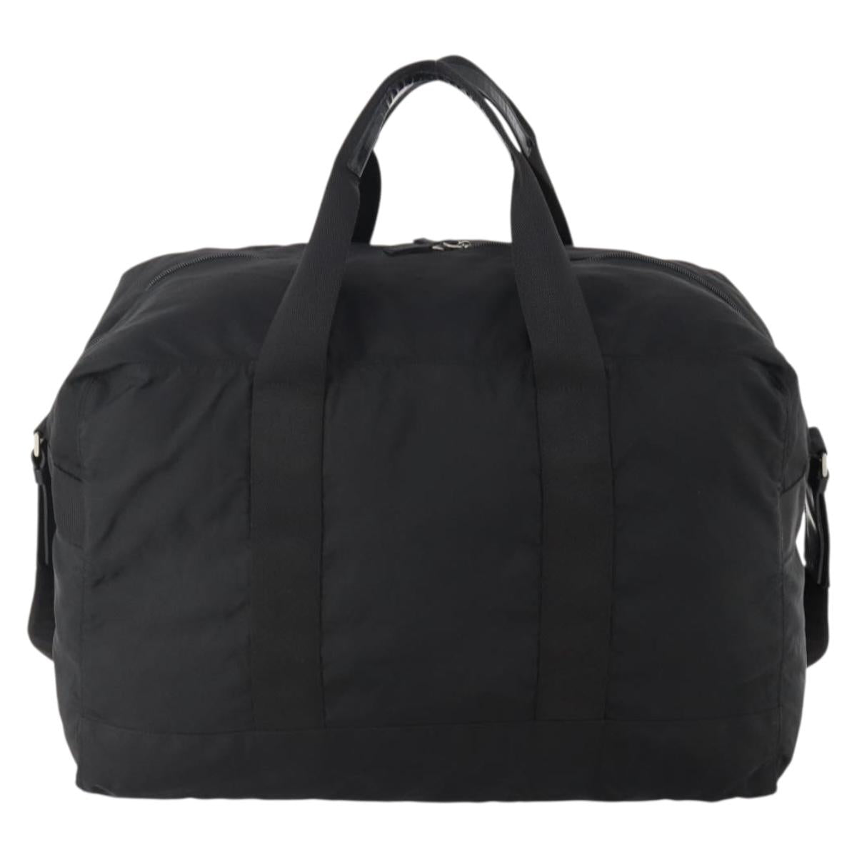 PRADA Boston Bag Nylon 2way Black Silver Auth YKZ057 image 2