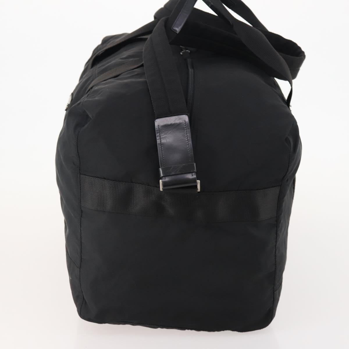 PRADA Boston Bag Nylon 2way Black Silver Auth YKZ057 image 3
