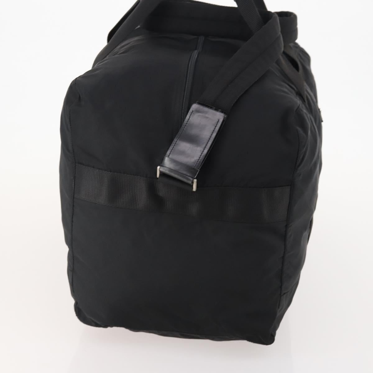 PRADA Boston Bag Nylon 2way Black Silver Auth YKZ057 image 4