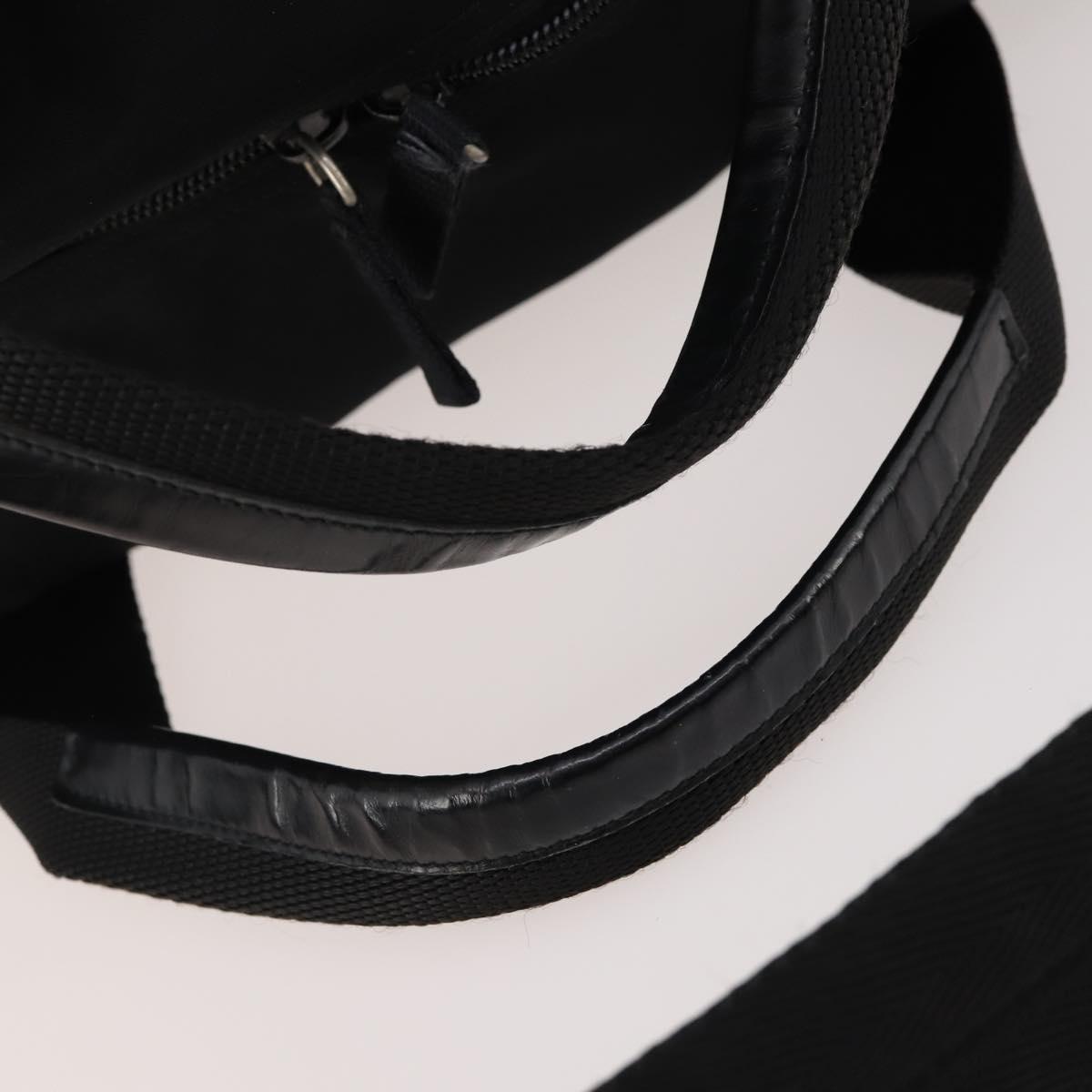 PRADA Boston Bag Nylon 2way Black Silver Auth YKZ057 image 8
