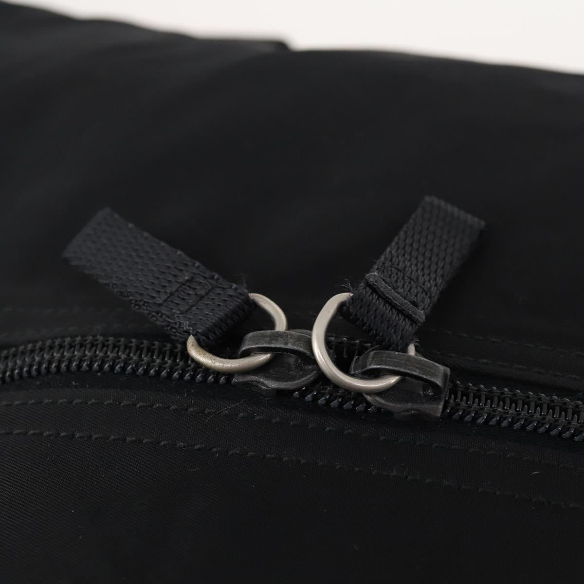 PRADA Boston Bag Nylon 2way Black Silver Auth YKZ057 image 10