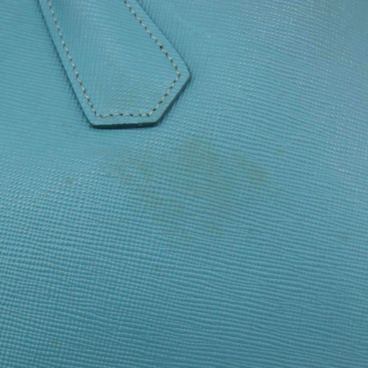 PRADA Tote Bag Saffiano leather 2way Light Blue Gold Auth 195486A image 10