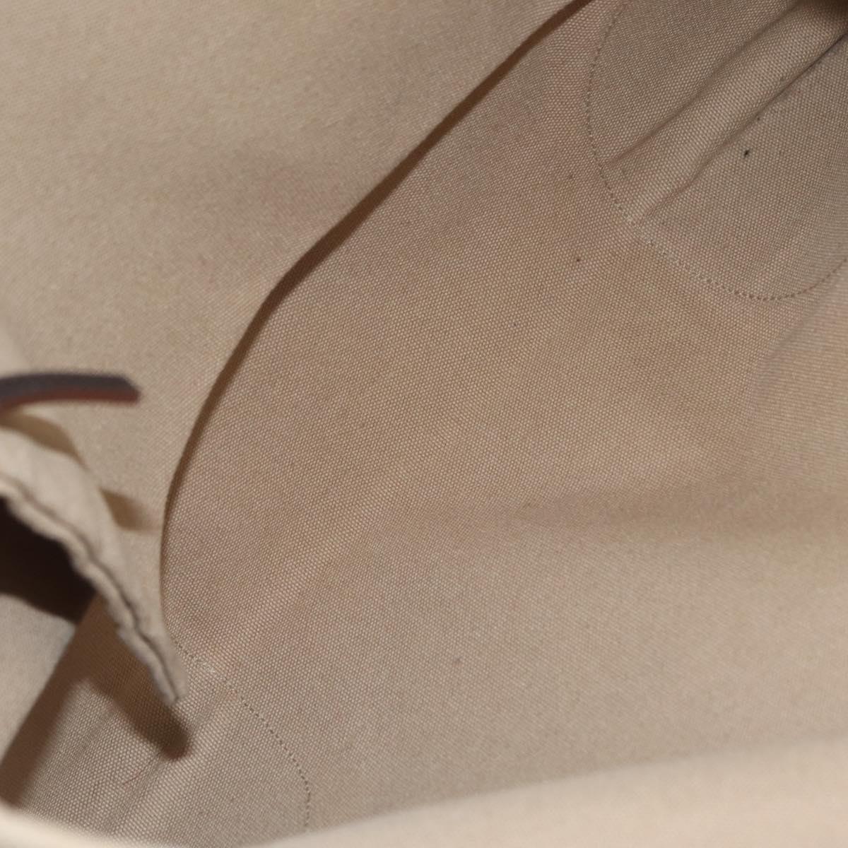 PRADA Hand Bag Canvas Beige Silver Auth 206790A image 10