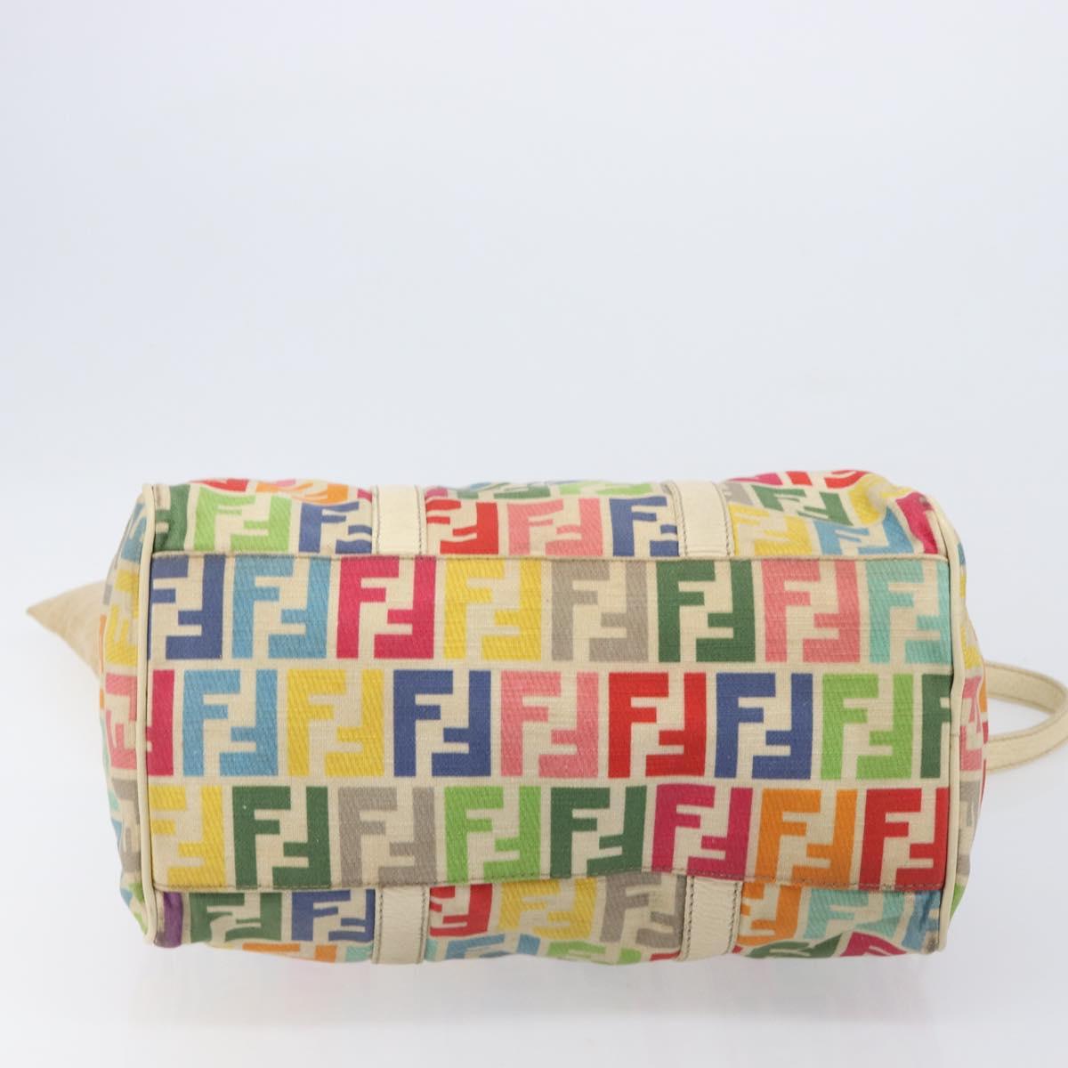 FENDI Zucca Canvas Hand Bag 2way Multicolor Gold Auth 204048A image 5