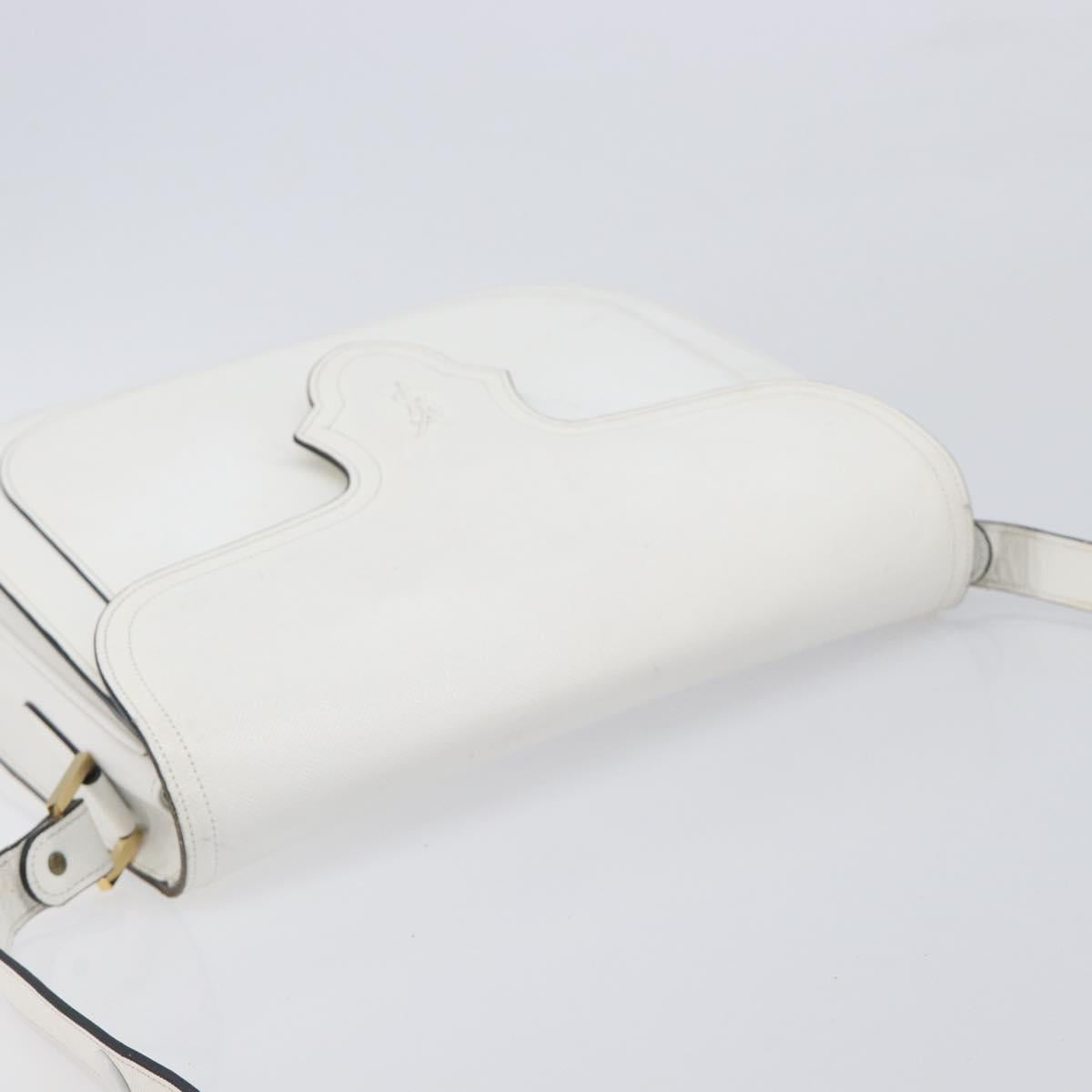Saint Laurent Shoulder Bag Leather White Gold Auth hk4148A image 6