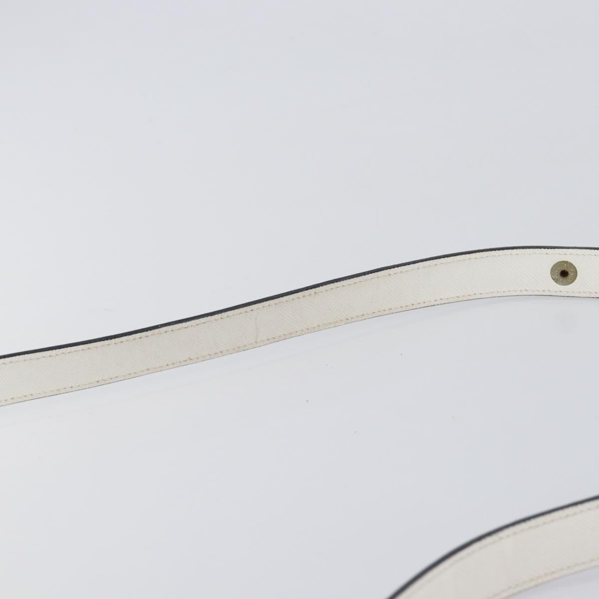 Saint Laurent Shoulder Bag Leather White Gold Auth hk4148A image 9