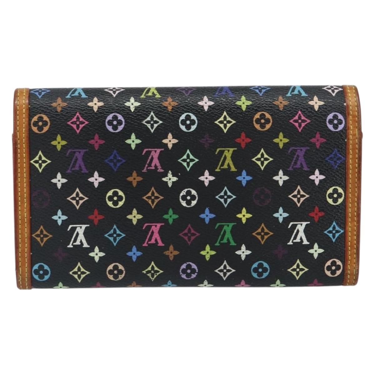 LOUIS VUITTON Monogram Multicolor Porte Tresor Wallet Black M92658 Auth BA9622 image 2