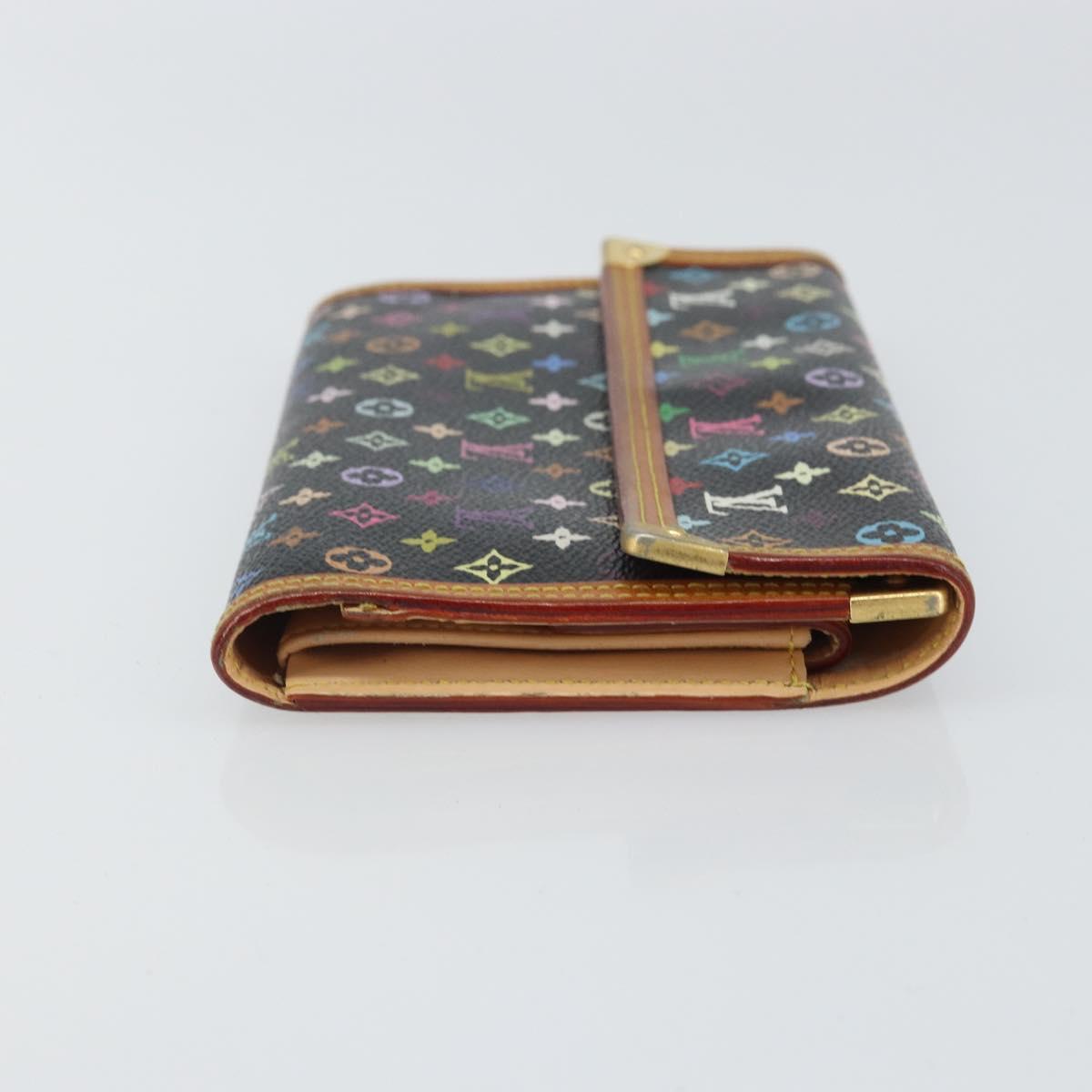 LOUIS VUITTON Monogram Multicolor Porte Tresor Wallet Black M92658 Auth BA9622 image 3