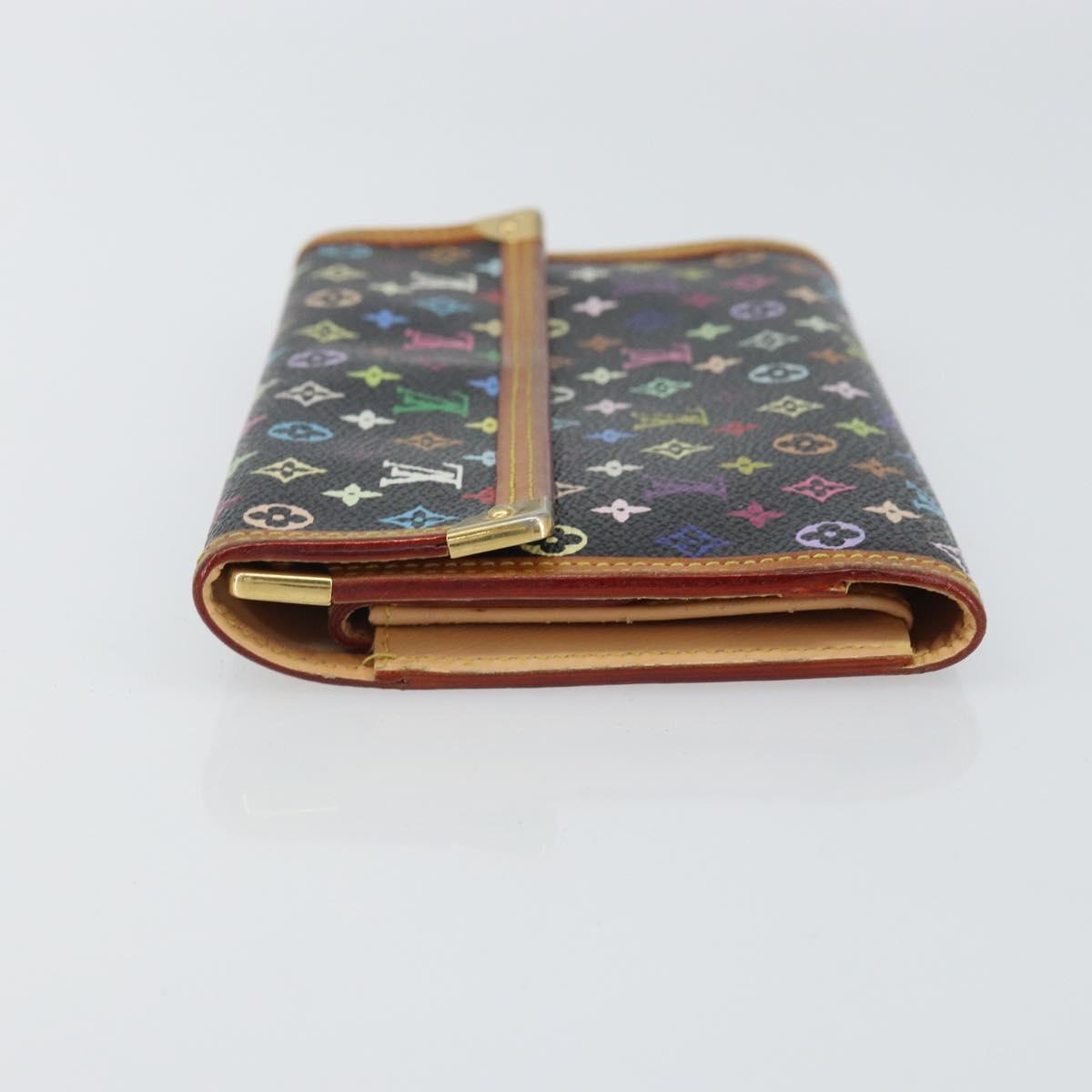 LOUIS VUITTON Monogram Multicolor Porte Tresor Wallet Black M92658 Auth BA9622 image 4