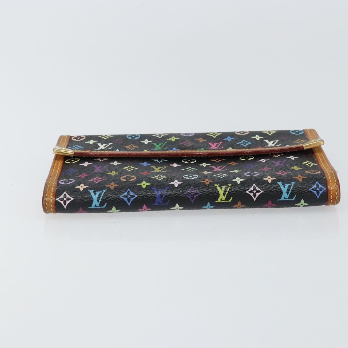 LOUIS VUITTON Monogram Multicolor Porte Tresor Wallet Black M92658 Auth BA9622 image 6