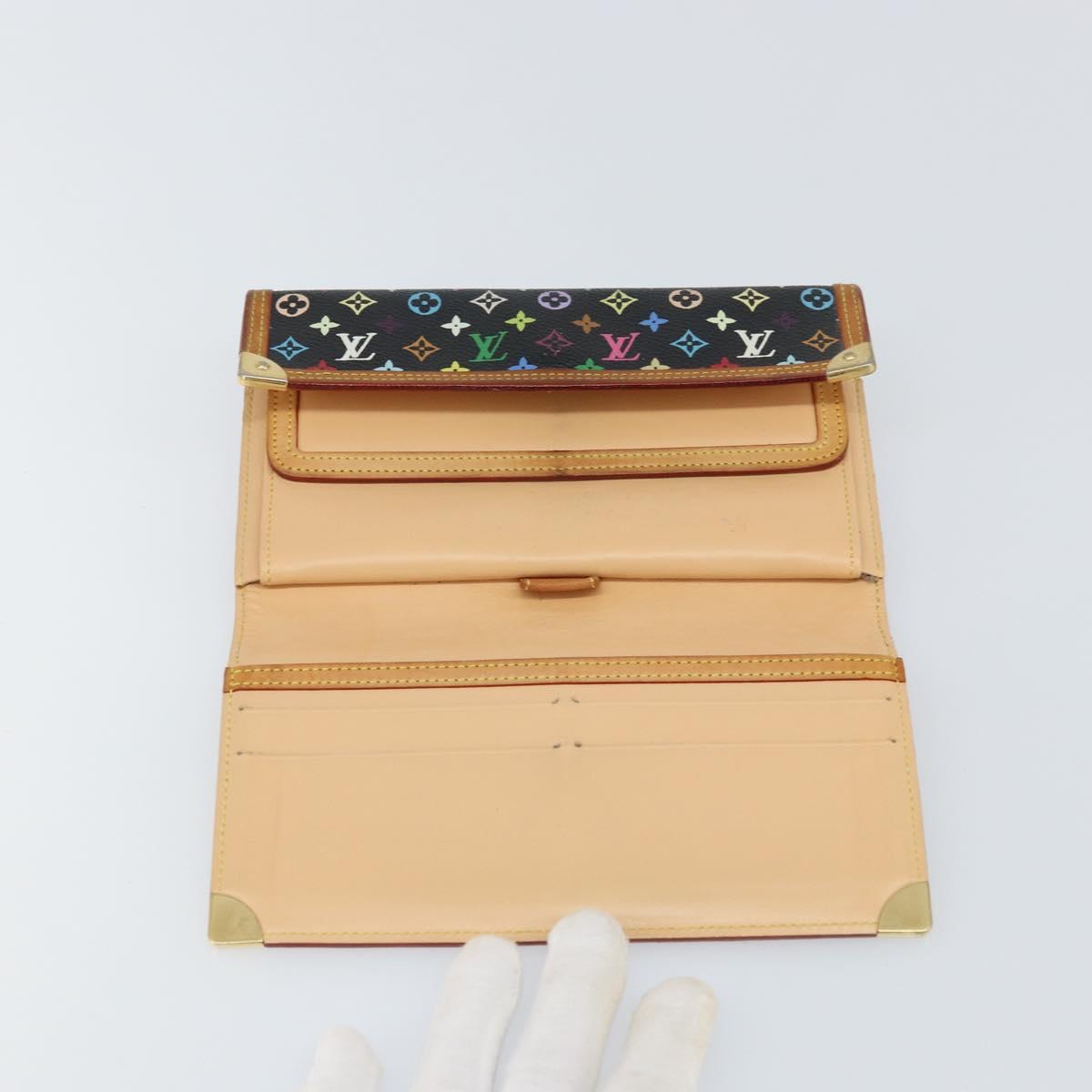 LOUIS VUITTON Monogram Multicolor Porte Tresor Wallet Black M92658 Auth BA9622 image 9