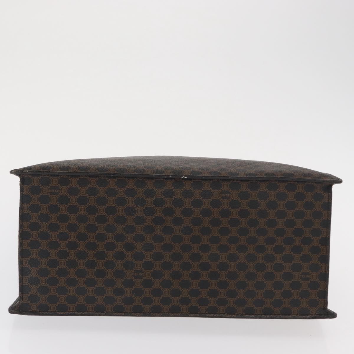 CELINE Macadam Canvas Hand Bag PVC Leather Black Gold Auth 171585 image 5