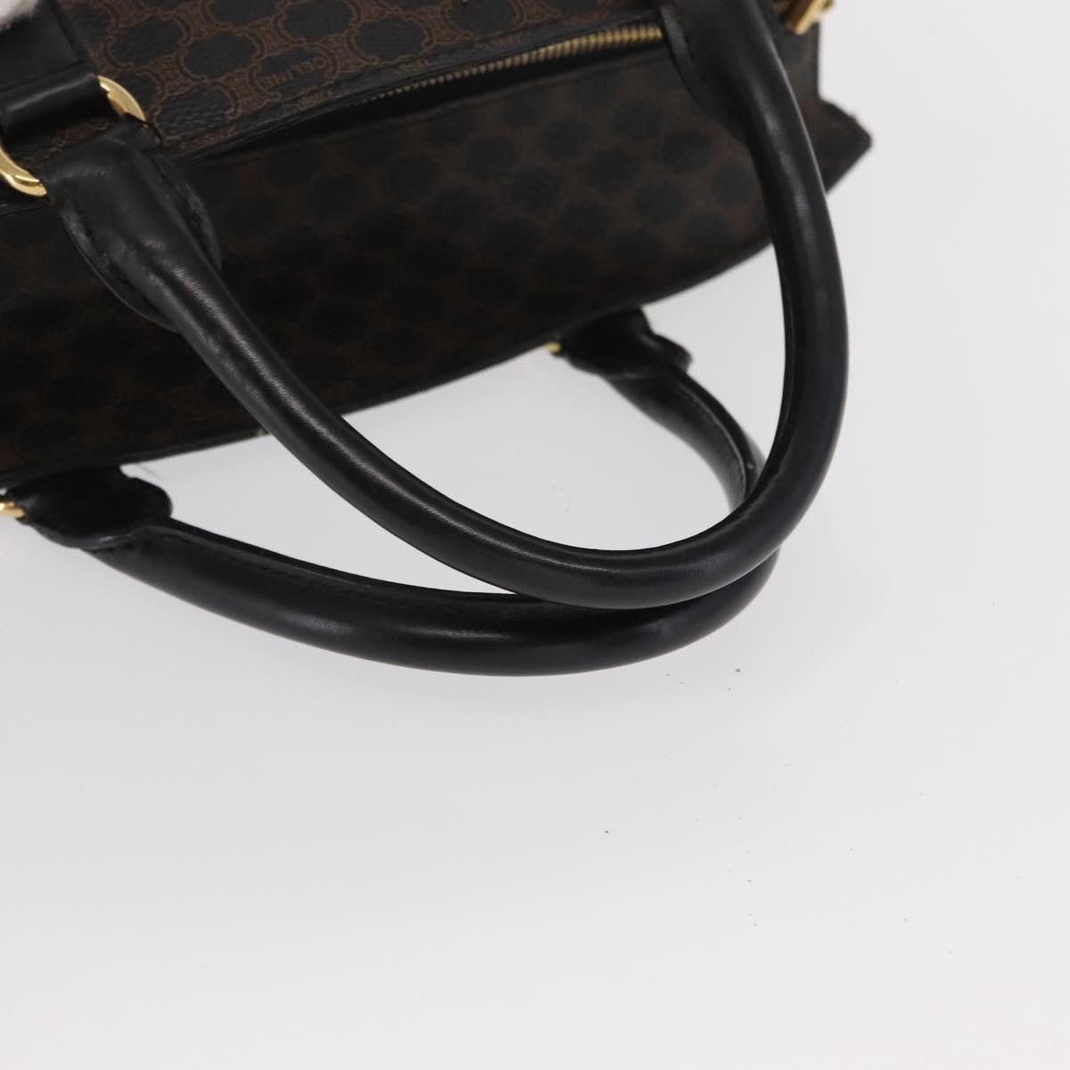 CELINE Macadam Canvas Hand Bag PVC Leather Black Gold Auth 171585 image 7