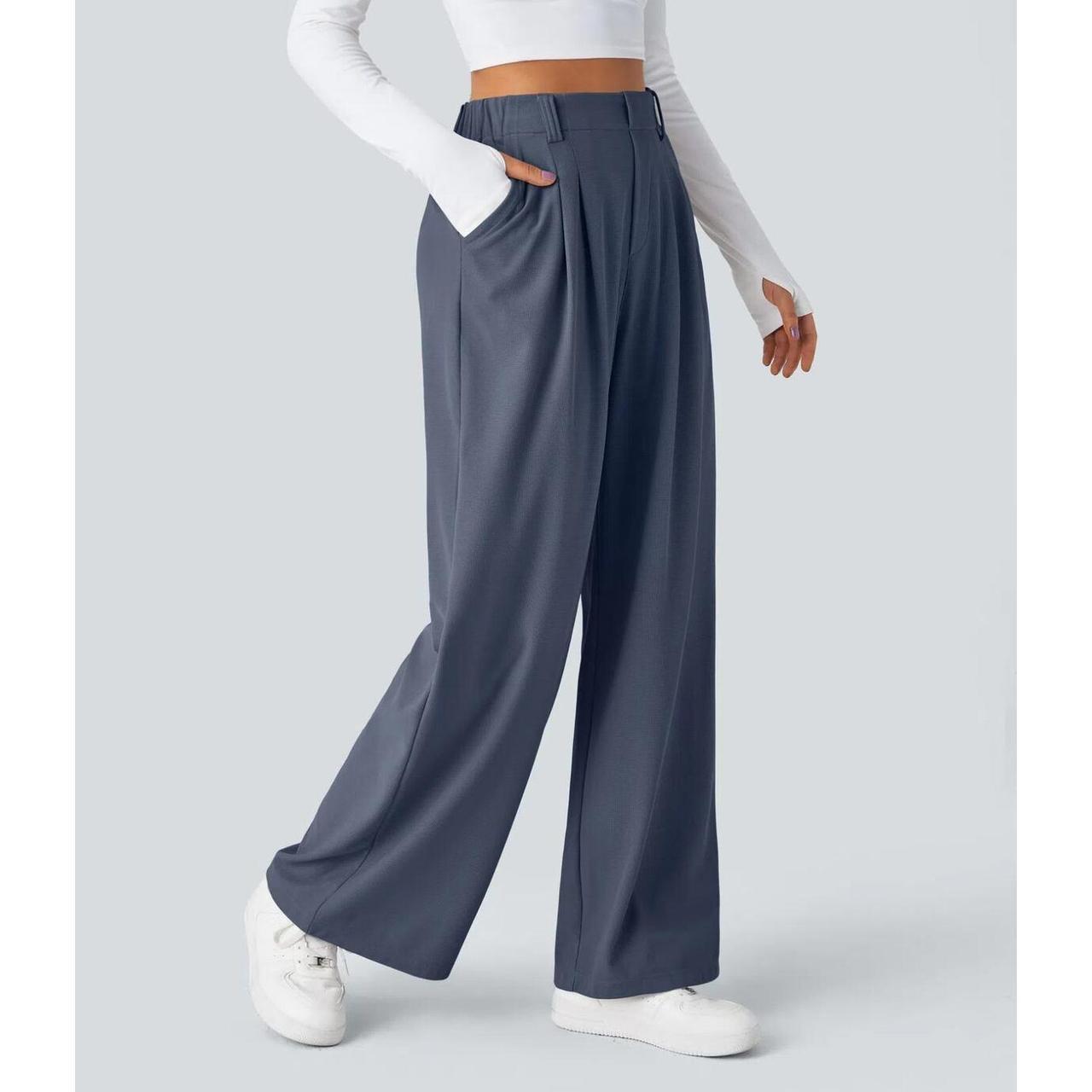 HALARA High Waisted Pocket Wide Leg Waffle Work Pants [XL Reg] image 3