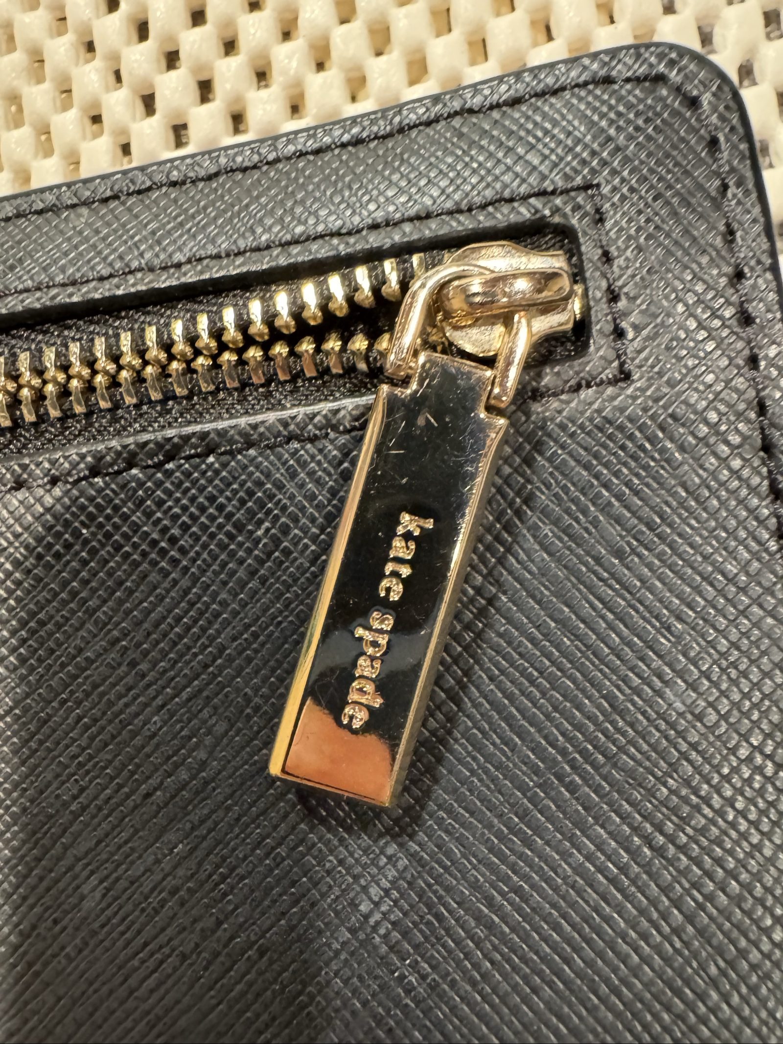 Kate Spade New York Black Saffiano Leather Bifold Wallet – Gold Hardware image 3