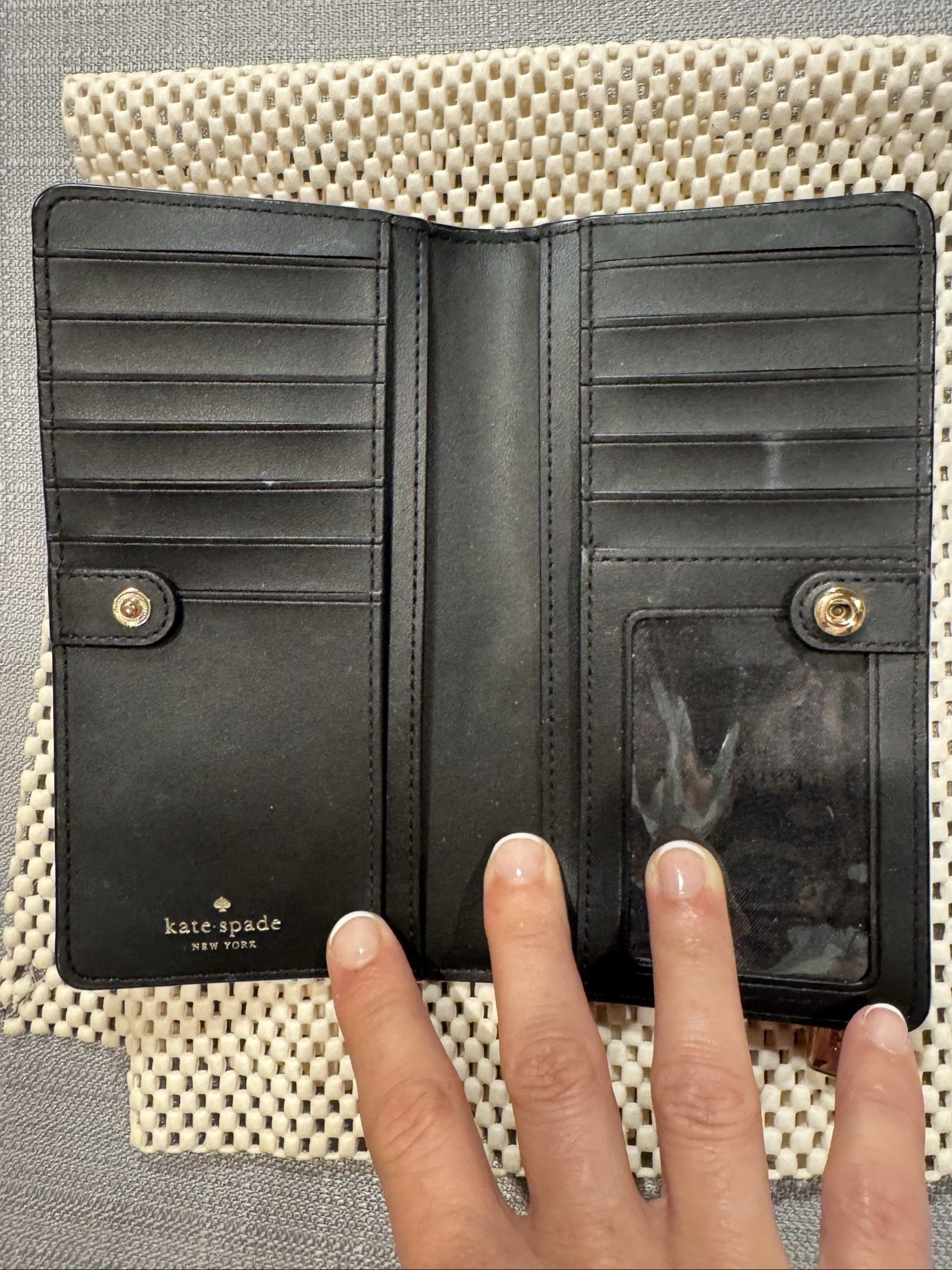 Kate Spade New York Black Saffiano Leather Bifold Wallet – Gold Hardware image 6