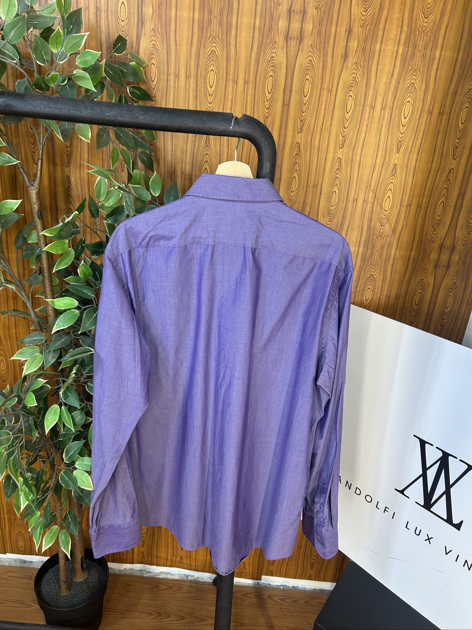 Hugo Boss Camicia Uomo Viola Regular Fit Taglia 43/17 image 6