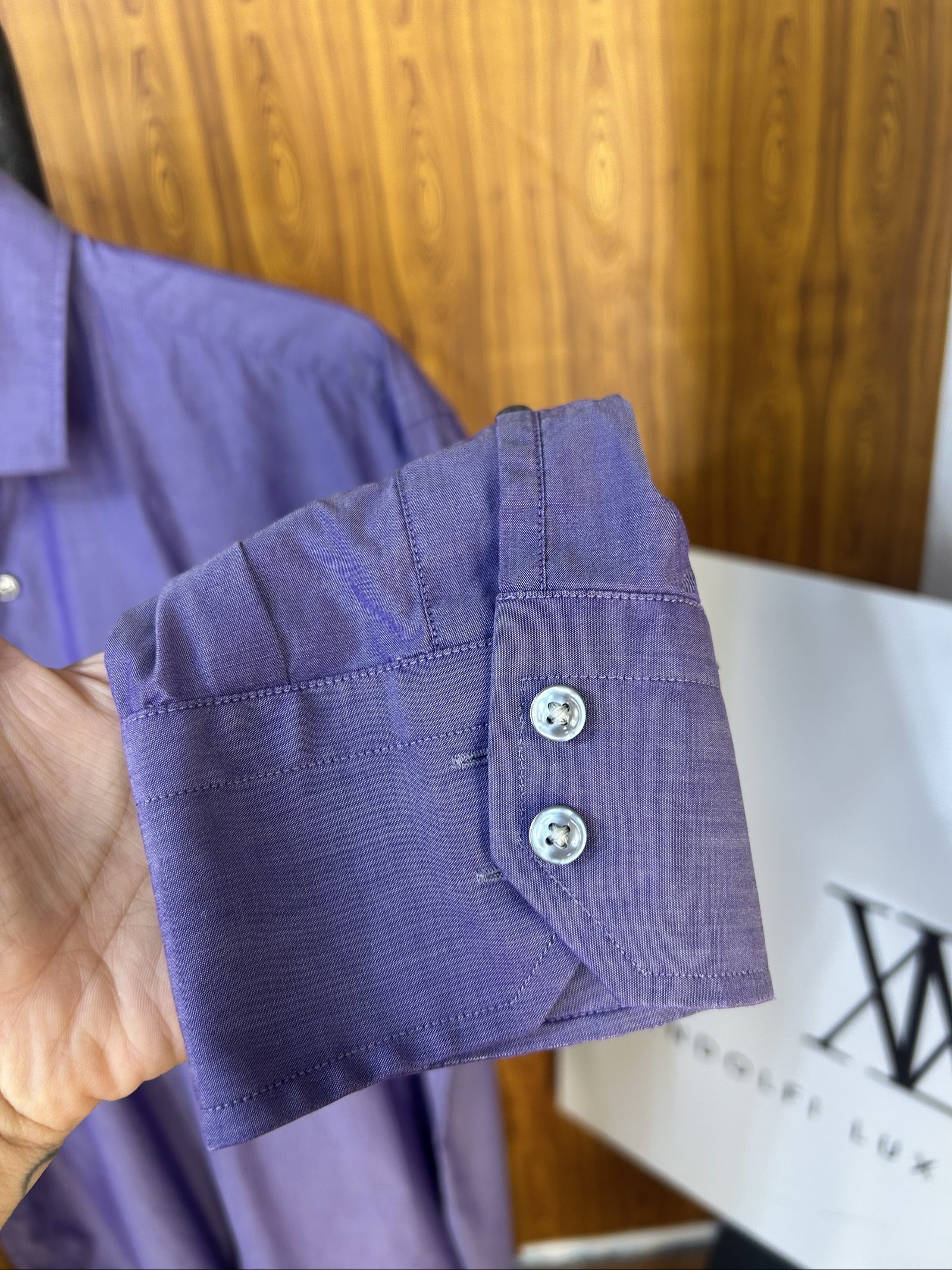 Hugo Boss Camicia Uomo Viola Regular Fit Taglia 43/17 image 5