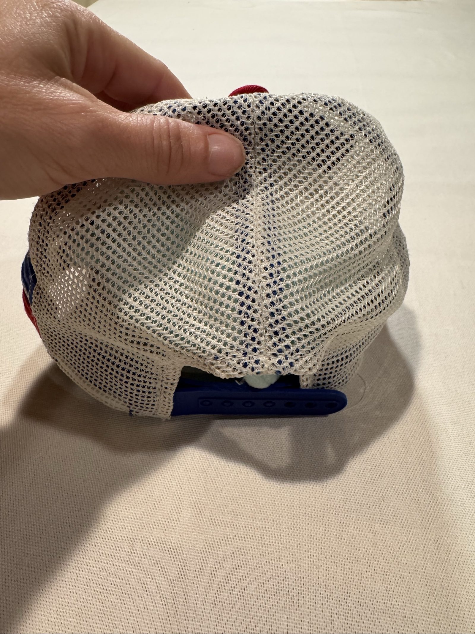 American Needle Blue Red Mesh Trucker Cap One Size image 4