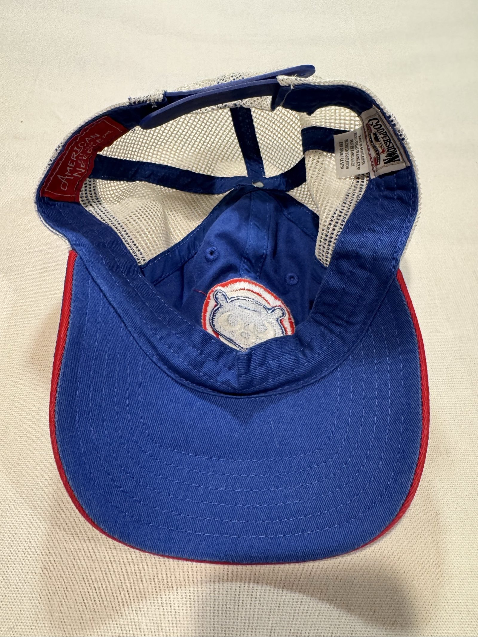 American Needle Blue Red Mesh Trucker Cap One Size image 5