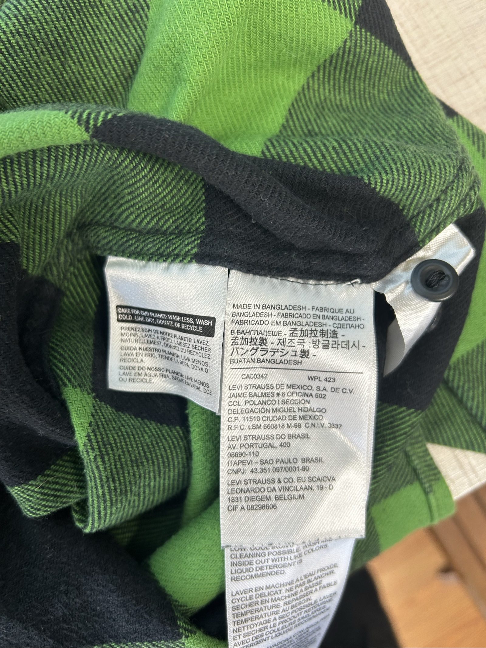 Levi's Uomo Camicia Verde & Nera a Quadri M Stretch image 7