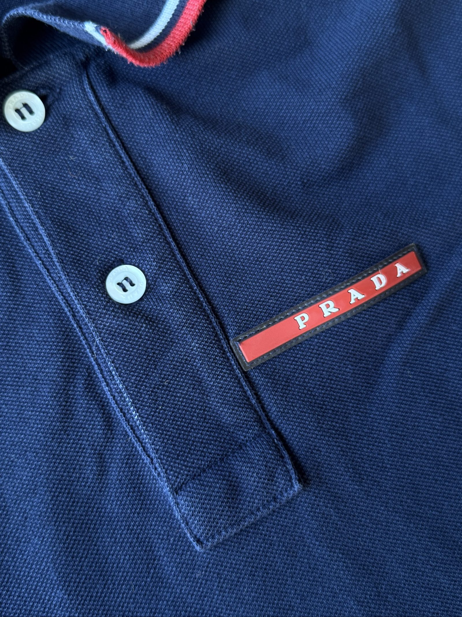 Prada Navy Blue Cotton Polo Shirt XS Men's image 2