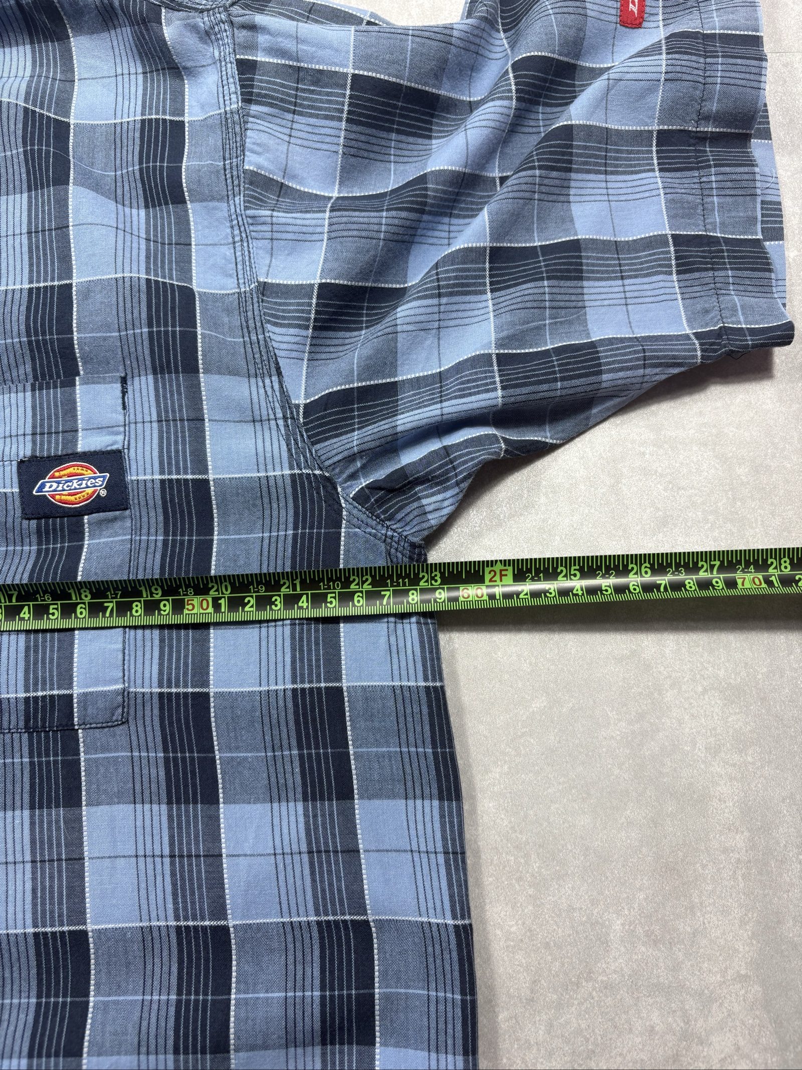 Dickies Men Blue & Black Checkered Short Sleeve Shirt Large image 10